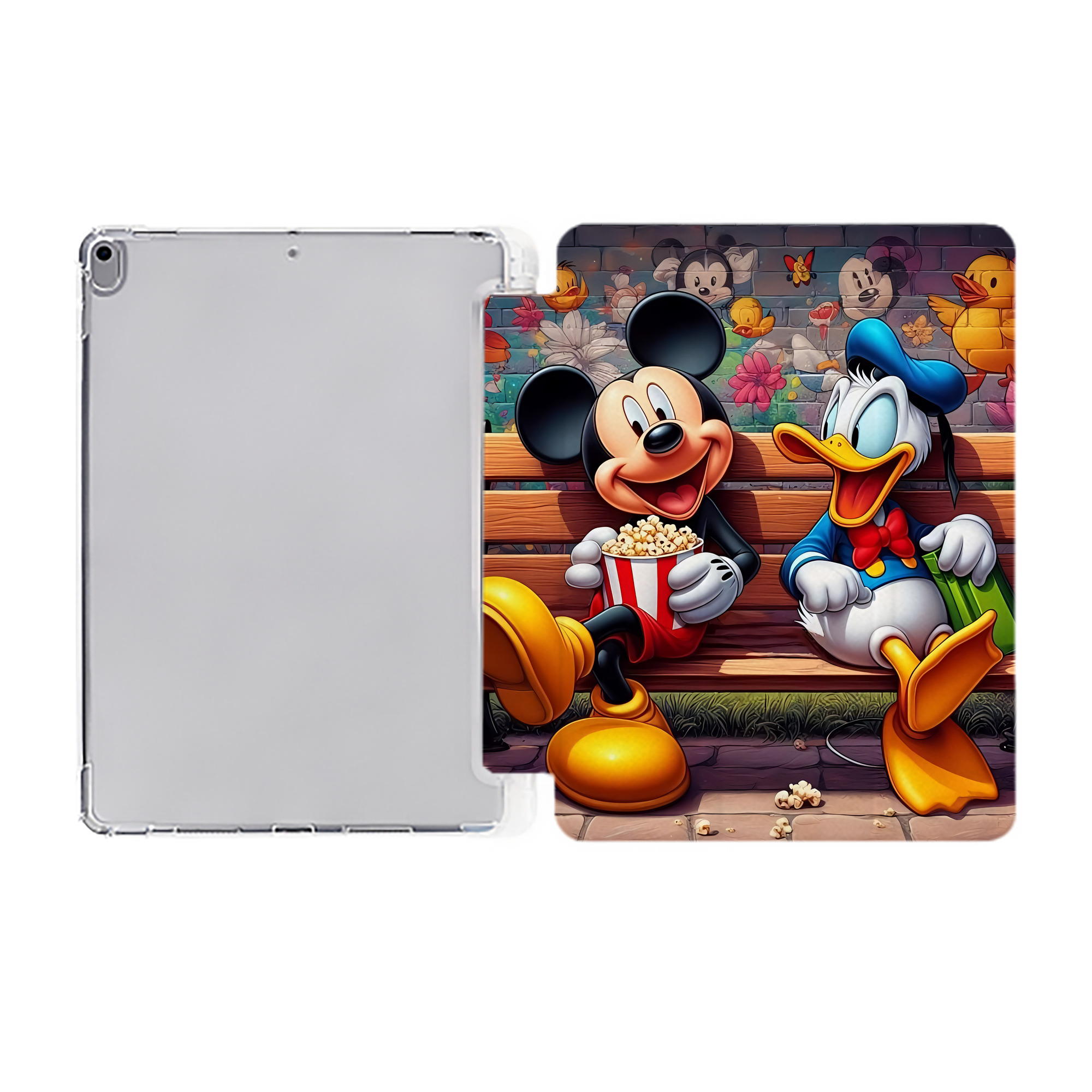 （画像用） ミッキーマウス Mickey Mouse IPad ケース ペン収納付き 三つ折りスタンド PUレザー×シリコン 対応機種9.5/10.5/10.9インチ